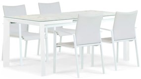 Tuinset 4 personen 180 cm Aluminium/textileen Wit Lifestyle Garden Furniture Rome/Alicante