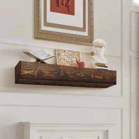 VEVOR schouwmantel, 84 x 8 x 6 inch, draagvermogen van 50 lbs, schouwmantel van natuurlijk hout voor boven de open haard, zwevende boerderijplank voor wandmontage, handgemaakte schouwmantel voor wanddecoratie, natuurlijk bruin