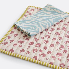 Set van 4 bedrukte katoenen voile servetten, LEAN