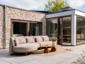 4 Seasons Outdoor June loungetafel caramel met rond blad Ø 80 cm SALE Loungetafel   beige weerbestendig
