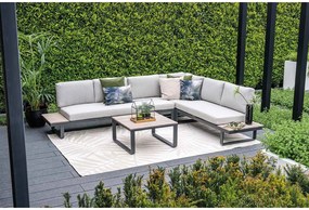 Garden Impressions Diego loungeset 4-delig - donker grijs - valley sand