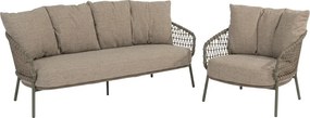 Showroomodel Jura stoel bank loungeset 2-delig rope olijf 4 seasons outdoor