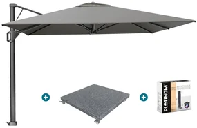 Platinum Beaufort Premium 3,2x3,2 m - Manhattan grey met voet en hoes