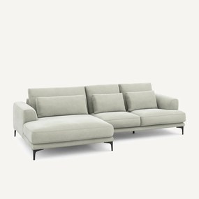 XL longchair links in stonewashed fluweel, MARSILE