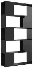 vidaXL Boekenkast/kamerscherm 80x24x155 cm spaanplaat hoogglans zwart