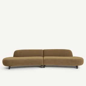 6-zits bank in linnen fluweel, Rosebury, ontwerp Emmanuel Gallina