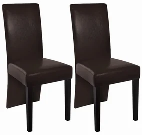 vidaXL Eetkamerstoelen 2 st kunstleer donkerbruin