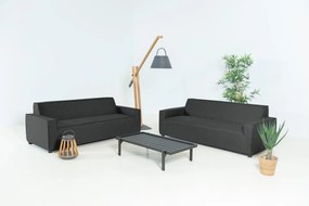 Flow. Club sofa set sooty All Weather loungeset Zwart Sunbrella loungeset Sofaset outdoor textiel - weerbestendig