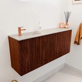 Mondiaz Joya DLux 100cm toiletmeubel ronding rechts ruby met wastafel faye links 1 kraangat ostra