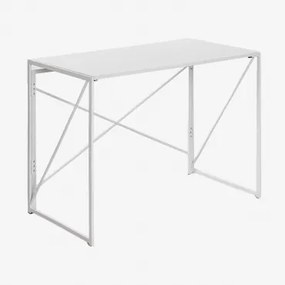 Rechthoekig Inklapbaar Bureau 100x50 Cm Van Mdf En Metaal Andra Wit - Sklum