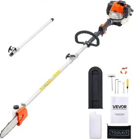 VEVOR benzine-snoeischaar, 25cc 2-takt, kettingzaag, telescopische zaag met 2-2,74 m uitschuifbare steel, 20,3 cm zaagblad, 650 ml brandstoftank, voor krachtig zagen in hoge boomtoppen