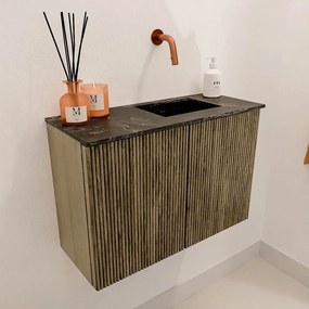 Mondiaz Joya DLux 60cm toiletmeubel dusk met wastafel faye rechts zonder kraangat lava