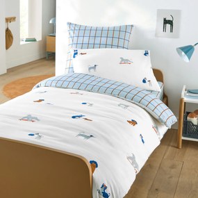 Kussensloop voor kinderen, gewassen katoen, hondenprint, DOG SQUAD