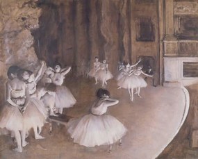 Edgar Degas - Kunstdruk Ballet Rehearsal on the Stage, 1874, (40 x 30 cm)