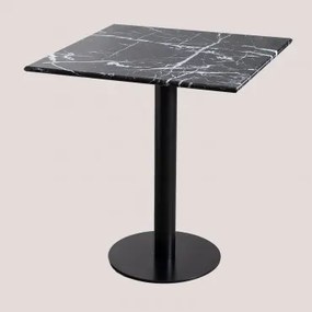 Vierkante Bar Tafel Van Rocher Marmer Marmer Nero Marquina & 70 Cm - Sklum