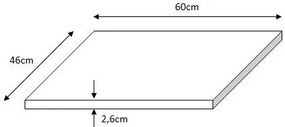 Fontana Rovigo badmeubel toppaneel 60x46cm kasteel bruin