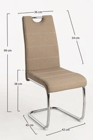 Set 4 Hallen Stoffen Stoelen