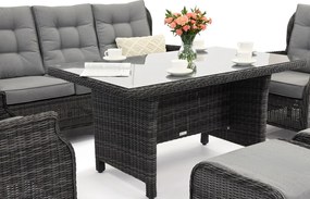 Malaga Apetito 5 antraciet tuinmeubelen met Garden Point poefs