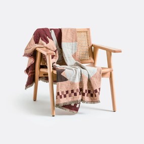 Jacquard plaid met franjes, ADRIAN