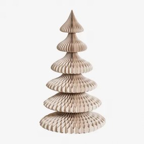 Kerstboom Van Papier Aurina Beige Linnen Met Gouden Rand & ↑140 Cm - Sklum