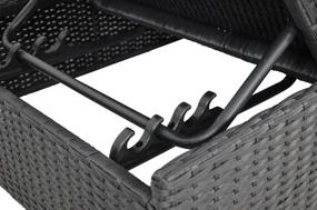 Lesli Living  Loungebank - Roma - Zwart - Wicker - Lesli Living
