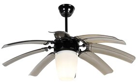 Plafondventilator met lamp zwart met afstandsbediening - Wings 42 Modern E27 rond Binnenverlichting Lamp