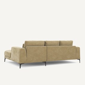 Rechtse hoekbank in stonewashed fluweel, Marsile