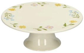 Taartplateau, steengoed, wilde bloemen,Ø 25 cm x 9,5 cm