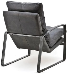 Eleonora Lex Industriele Fauteuil Leer Antraciet