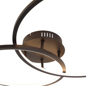 Plafondlamp zwart 78 cm incl. LED 3 staps dimbaar - Rowin