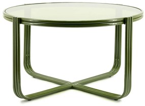 Retro Salontafel Glas Groen - 63 X 63cm.