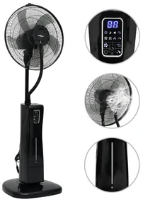 vidaXL Mistventilator staand met afstandsbediening zwart