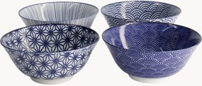 Porseleinen Tayo kommen Nippon Blue, 4-delig