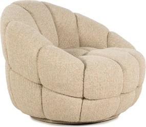 Ronde Fauteuil Draaibaar Boucle Beige