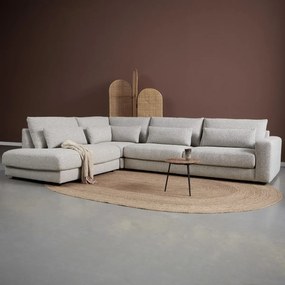 PEPP Interiors Como Grote Hoekbank Met Ottoman Links Beige Silencio 19
