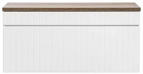 Comad Iconic White badkamermeubel 100cm met eiken toppaneel wit mat