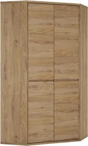 Hoekkledingkast Ophdeli 105, Grijs, Eiken, 197x99x99cm, 163 kg, Kledingkast deuren: Met scharnieren