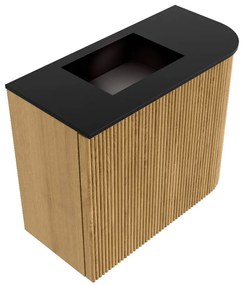 Mondiaz Joya 50cm toiletmeubel ronding rechts oak met wastafel faye links 1 kraangat urban
