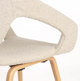 Zuiver Flexback Design Eetkamerstoel Hout Beige Boucle