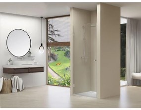 Van Rijn Products ST01 Nisdeur - 100x200cm - helder clearglas - dikte 8mm - incl. dichtingen - chroom ST01LP100100