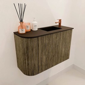 Mondiaz Joya 60cm toiletmeubel ronding links dusk met wastafel faye rechts 1 kraangat urban