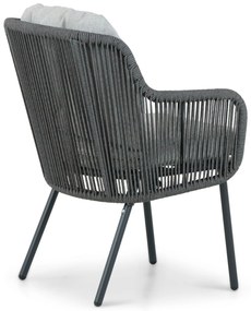 Tuinset 4 personen 120 cm Aluminium/rope Grijs Santika Furniture Santika