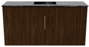 Mondiaz Joya DLux 80cm toiletmeubel walnut met wastafel faye midden zonder kraangat lava