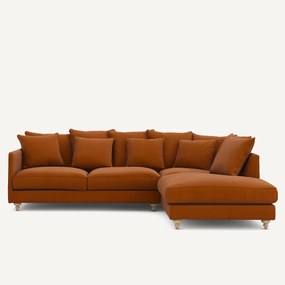 Linnen fluwelen hoekslaapbank, LAZARE