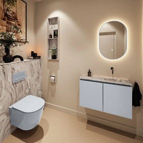 Mondiaz Ture DLux toiletmeubel 80cm clay met wastafel glace rechts zonder kraangat