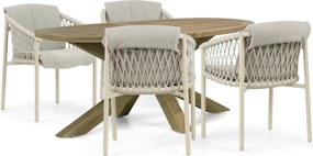 Tuinset 4 personen  Aluminium/rope Taupe 4 Seasons Outdoor Allora/Boston