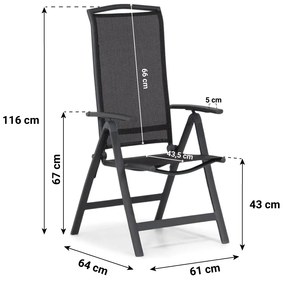 Lifestyle Garden Furniture Tirana Standenstoel Aluminium/textileen Grijs