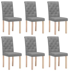 vidaXL Eetkamerstoelen 6 st stof lichtgrijs