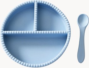 Kinderserviesset Little Bubble van silicone, 2-delig