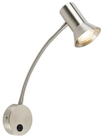 Wandlamp staal met flexarm - Karin flex Design, Modern, Retro GU10 Binnenverlichting Lamp